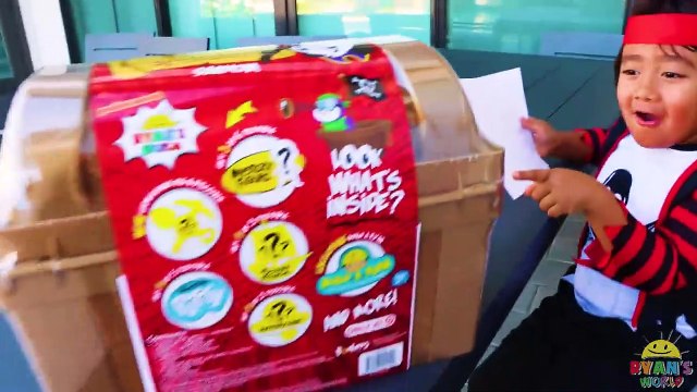 Pirate Ryan Pretend Play Hunt for Glow In The Dark Treasure Chest!!!