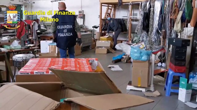 Milano - Sequestrati 110mila prodotti, tra mascherine e disinfettanti, illegali (17.04.20)