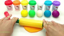 Learn Colors Hello Kitty Dough with Kitchen Ceartions Olaf Molds Surprise Toys LOL lil sisters