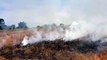 Incêndio de grandes proporções atinge área de vegetação na região do Loteamento Florais do Paraná