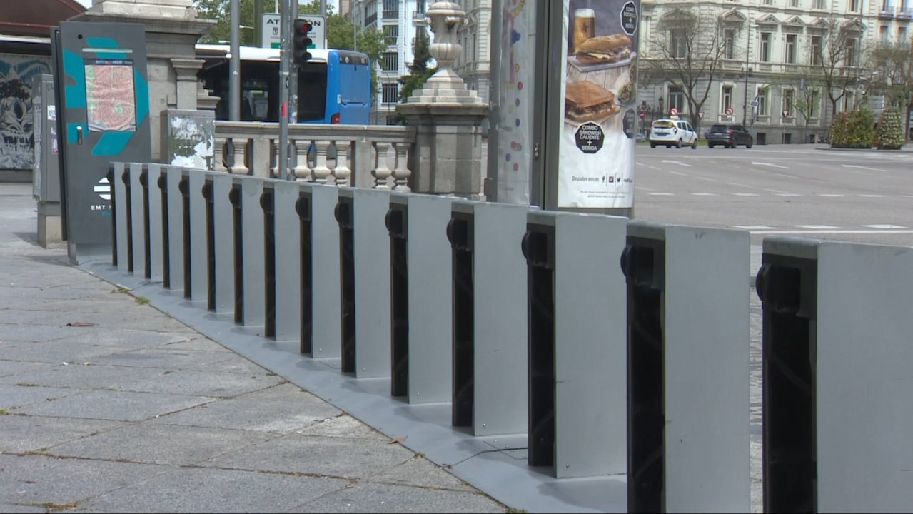 Estaciones de BiciMad vacías, en Madrid