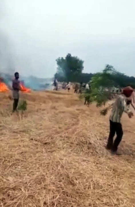इटावा: तैयार गेहूं की फसल जलकर हुई राख, दमकल की...