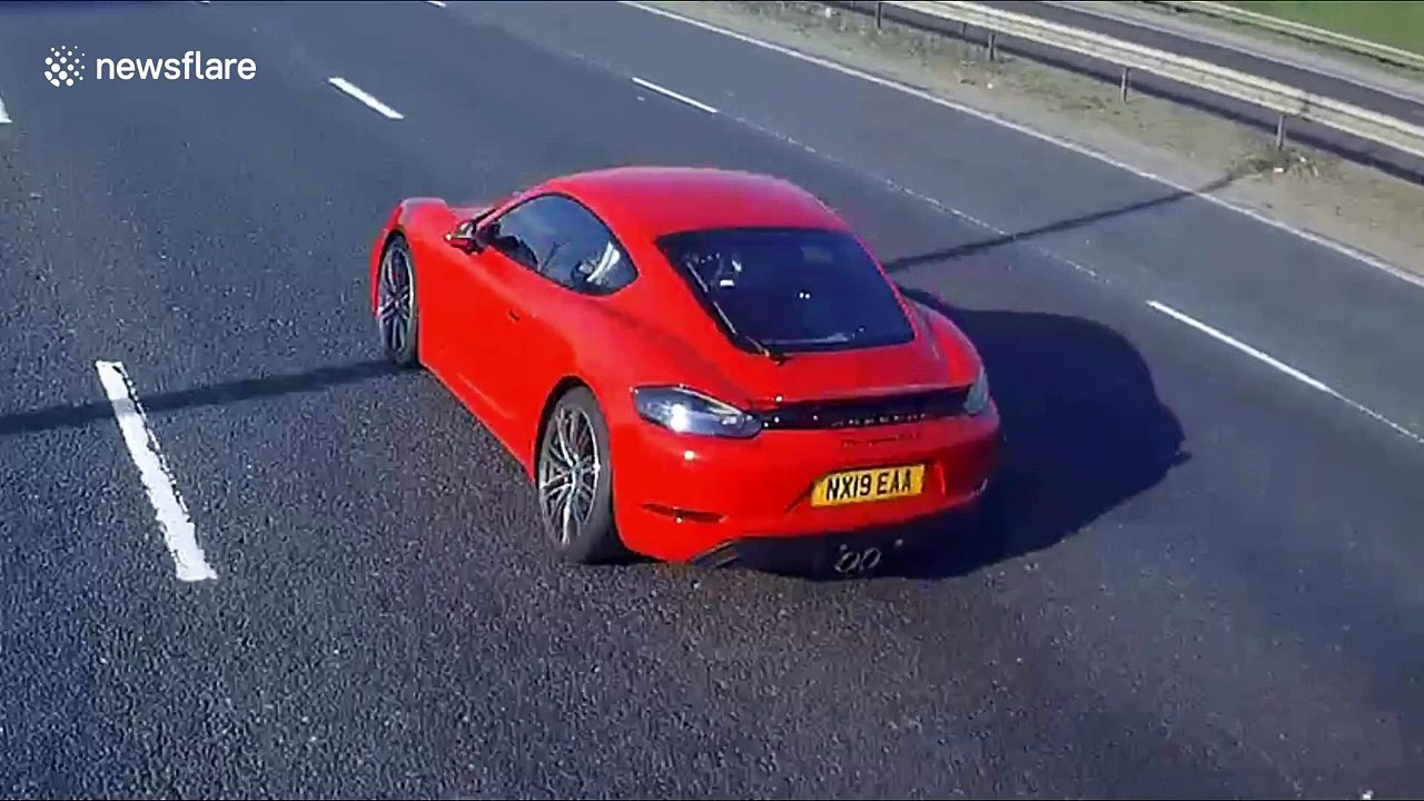 Trio of sports cars appear to have drag race on UK motorway during coronavirus lockdown