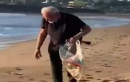 PM Narendra Modi Collects Trash At Mamallapuram Beach