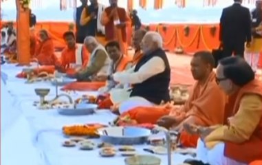 PM Modi performs Ganga Pujan in Prayagraj