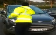 Gurugram: Man attacks traffic policeman and drags him on car bonnet