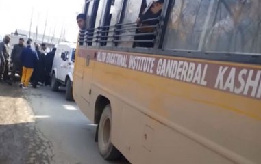 Watch: Stone pelters target school bus in Ganderbal, student injured