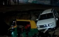 Speed News: Road caves in near Metro station in Delhi's Shahdara