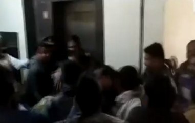 Agra Municipal Corporation employees beat a local politician