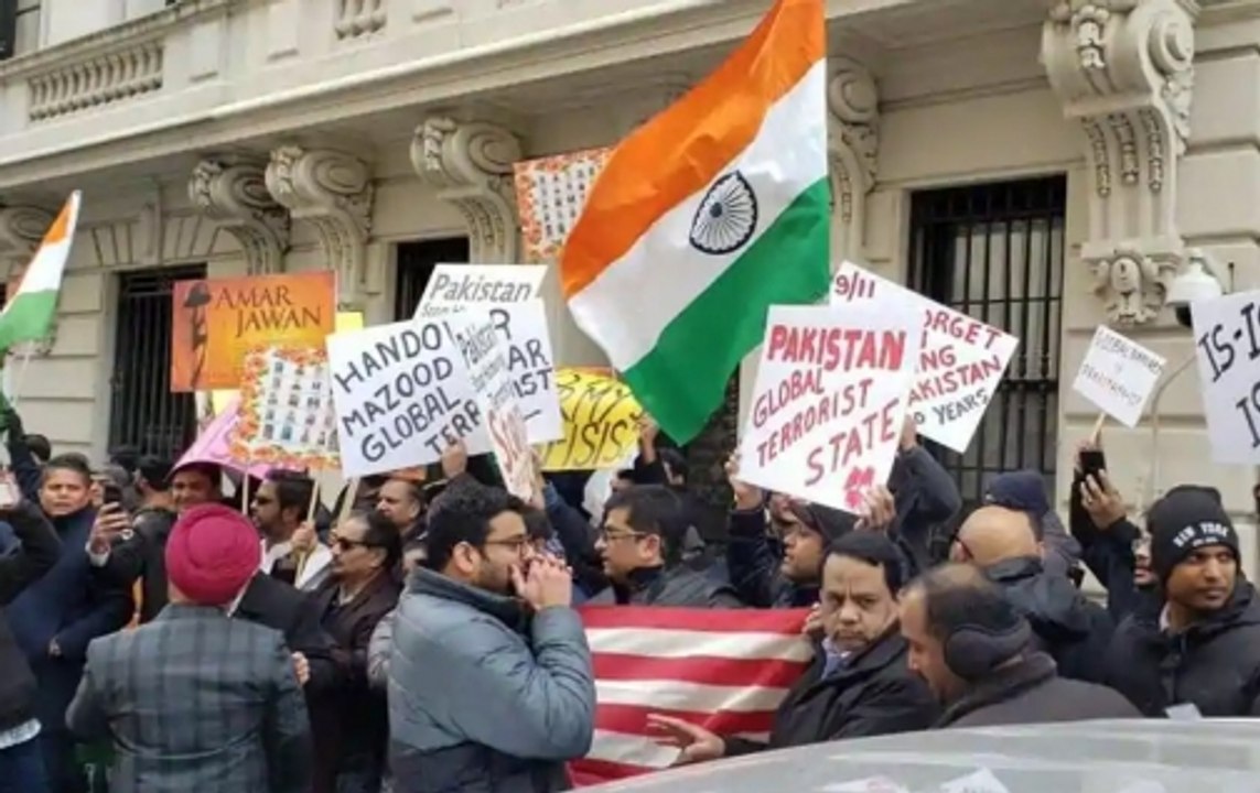 Pulwama attack: NRIs stage protest at Pakistan Embassy in New York