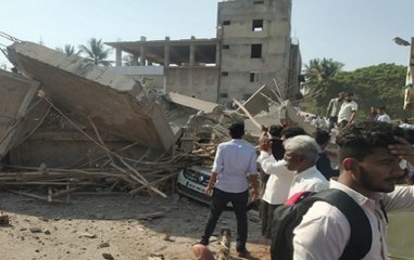 Under construction building collapses in Karnataka's Dharwad