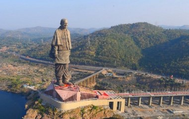 Rainwater enters Gallery of The Statue of Unity in Gujarat