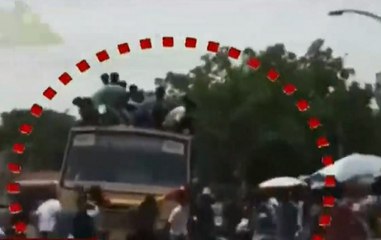 Cut2Cut: Students fall off the top of bus while celebrating Bus Day