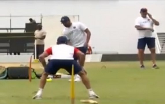 Stadium: Rohit Sharma catching practice session with Virat Kohli