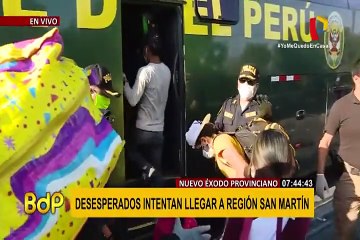Ciudadanos intentan llegar a la región San Martín caminando