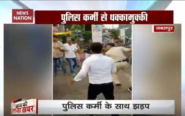 SHOCKING: BJYM leader manhandles police officer in MP's Jabalpur