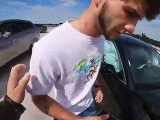 Car Loses Control on Highway Entrance