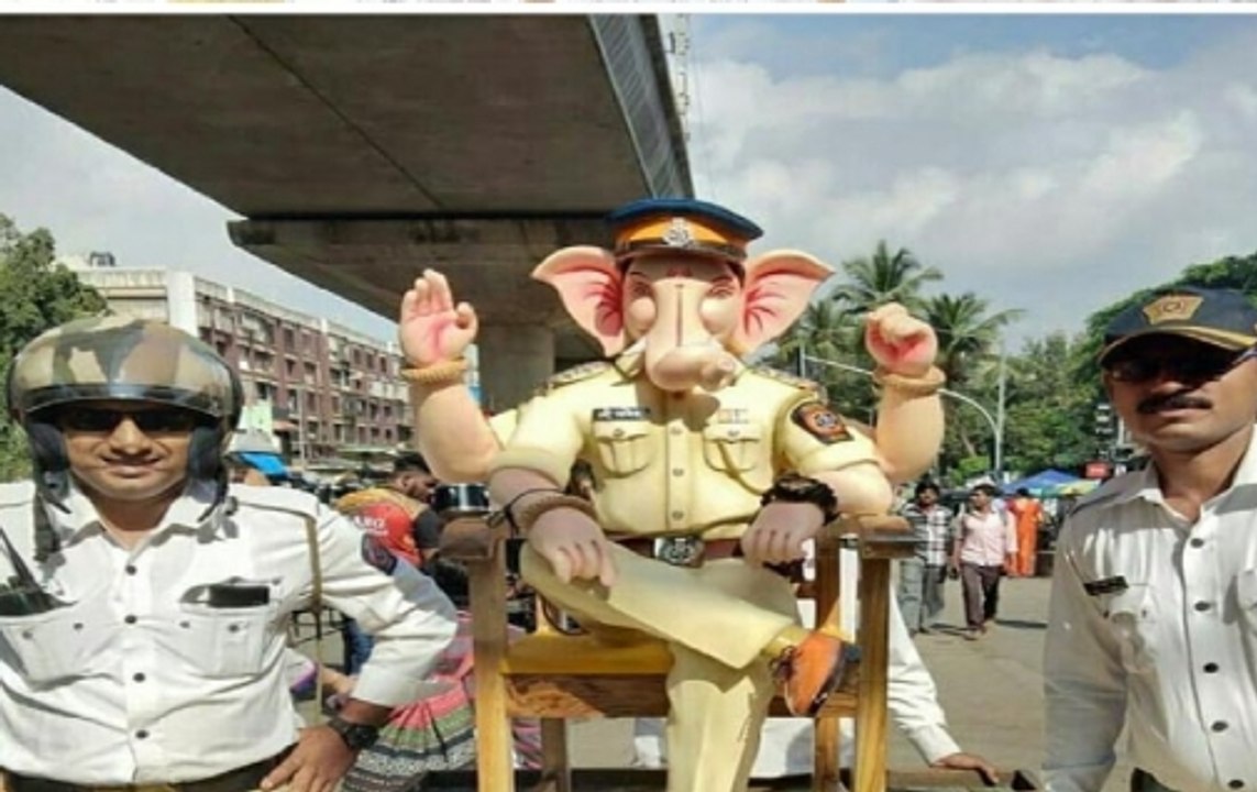 Watch: Lord Ganesha In Traffic Police Avatar In Mumbai
