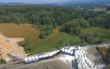 Watch: Speeding freight train derails in Czech Republic