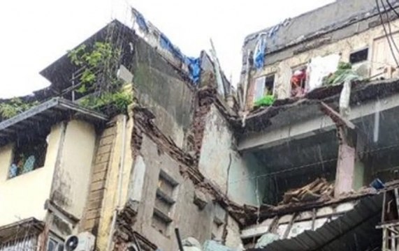 Under-Construction Building Collapses Due To Heavy Rains In Mumbai