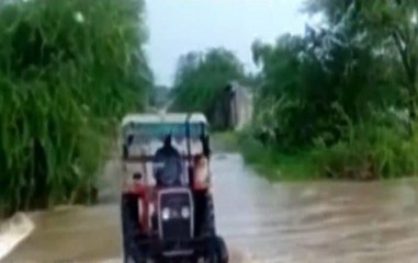 Watch: How Tractor Gets Drifted By Flash Flood In Rajasthan