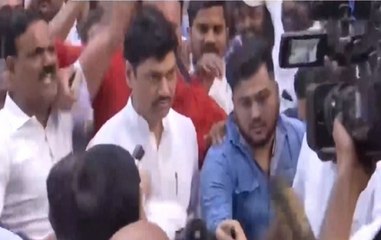 Maharashtra: NCP Leader Dhananjay Munde Arrives At Party Meeting