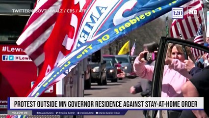 Protest outside MN Governor residence against stay-at-home order
