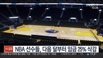 리그 중단된 NBA 선수들, 5월부터 임금 25% 삭감