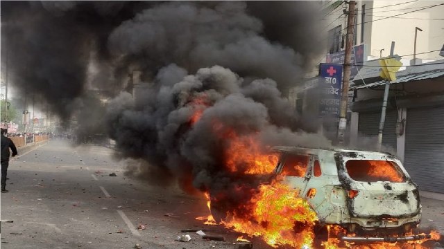Anti-CAA Protest: Agitators Clash With Cops, Torch Vehicles In Lucknow