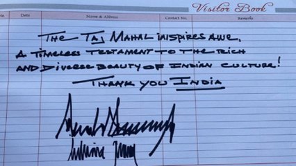 Donald Trump Writes A Special Message In Taj Mahal's Visitor's Book