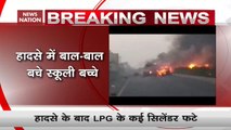 Watch: Truck Carrying LPG Cylinders Catches Fire In Surat
