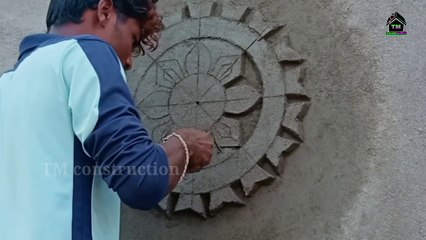 Wall flower design || cement flower design