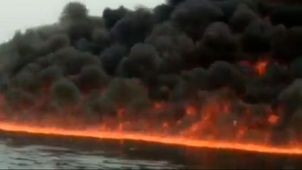 River Catches Fire In Assam's Dibrugarh District