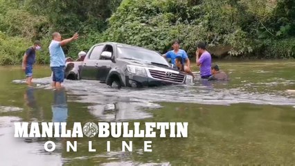 LGU Virac Service Vehicle accidentally sank in the river with volunteers and Mayor Sarmiento onboard
