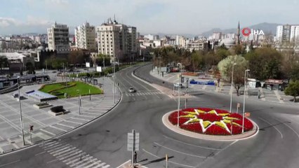 Kayseri'de sokağa çıkma kısıtlaması sonrası meydanlar boş kaldı