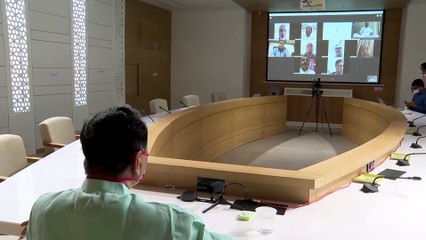 VIJAY RUPANI MEETING WITH MLA AND MP OF AHMEDABAD USING VIDEO CONFERENCE IN LOCKDOWN