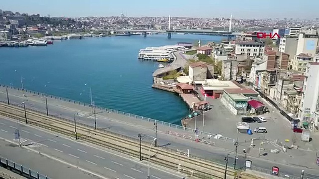 İSTANBUL-EMİNÖNÜ VE KARAKÖY'DEKİ SAKİNLİK HAVADAN GÖRÜNTÜLENDİ