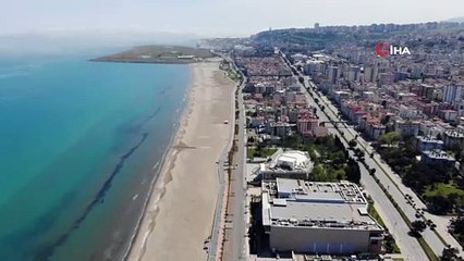 - Atakum'dan kartpostallık görüntüler- Sokağa çıkma kısıtlamasından ardından boşalan Atakum ilçesi havadan görüntülendi