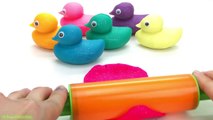 Learn Colors with Play Doh Ducks and Penguin Kangaroo Cookie Molds Surprise Toys Fun for Kids