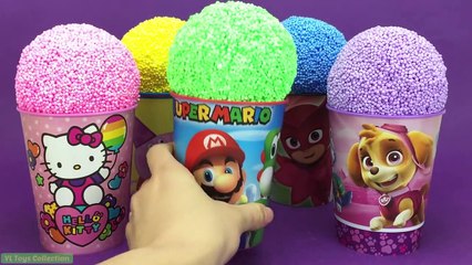 Play Foam Ice Ceam Cups Surprise Hello Kitty Super Mario Paw Patrol Minnie Eggs Num Noms