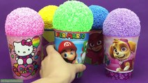 Play Foam Ice Ceam Cups Surprise Hello Kitty Super Mario Paw Patrol Minnie Eggs Num Noms
