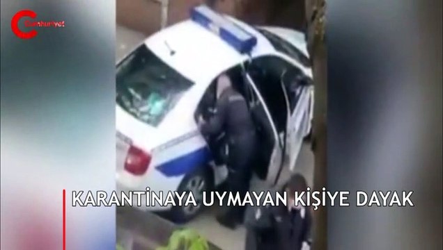 Ülkeyi ayağa kaldıran görüntüler! Polis aracının içinde korona dayağı