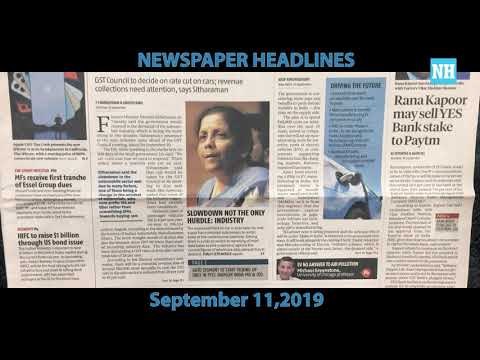 FRONT PAGES OF NEWSPAPERS THIS MORNING SEPTEMBER 11, 2019 - HEADLINES