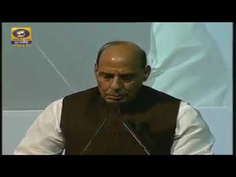 Union Home Minister Rajnath Singh praising Pandit Jawaharlal Nehru as a champion of democracy