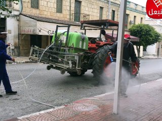Coronavirus Covid19  Tunisie   تعقيم أهم شوارع مدينة باجة