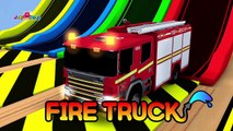 Learning Color city Vehicle School Bus Fire truck cute Police car and PACMAN Play for kids car toys