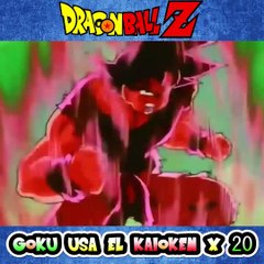 GOKU UTILIZA EL KAIOKEN AUMENTADO 20 VECES.