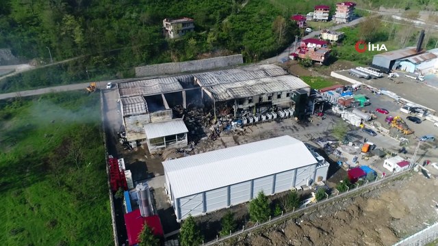 Balık fabrikasında çıkan yangının boyutu gün ağarınca ortaya çıktı