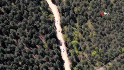Ormanlık alandaki şüpheli şahıslara dronelu operasyon