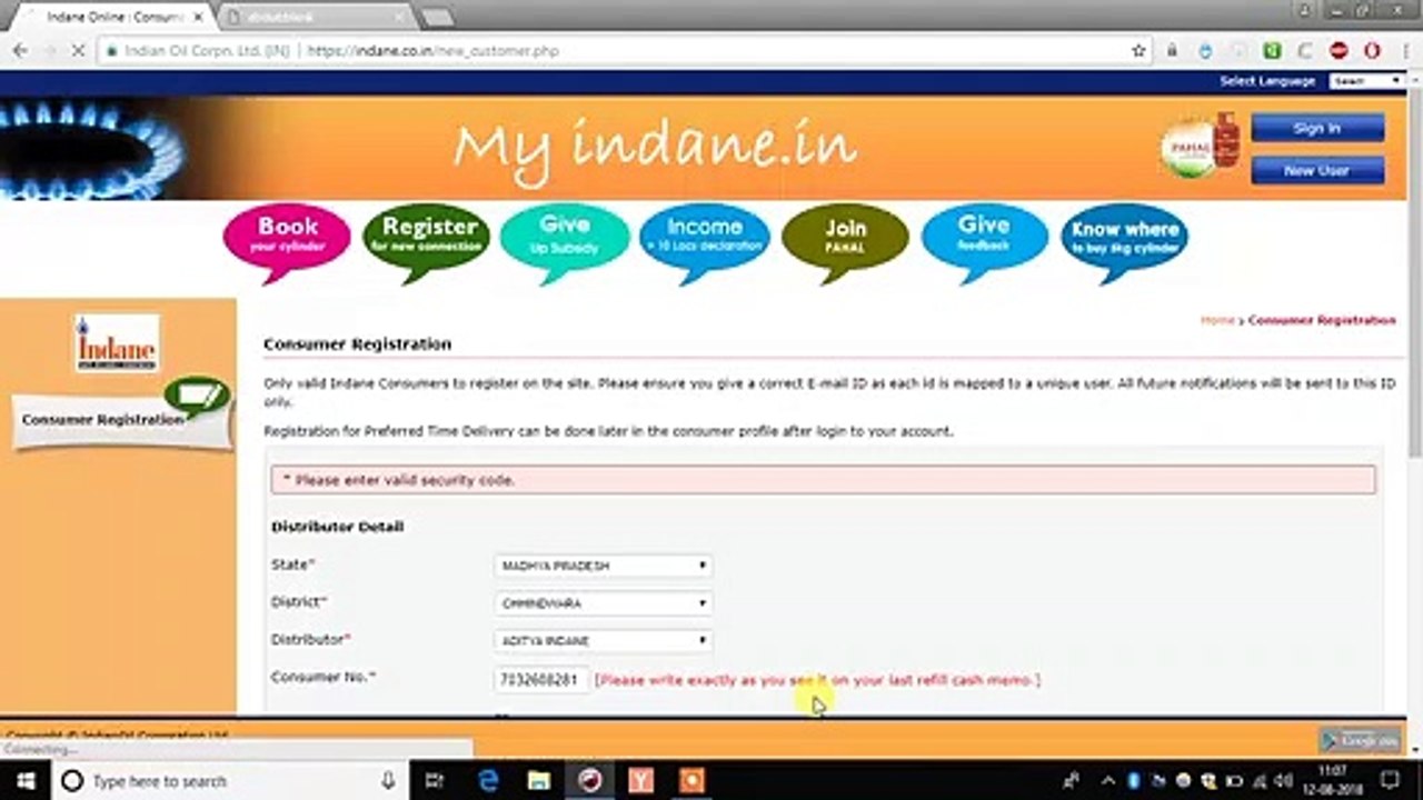 how to register on indian oil gas portal
